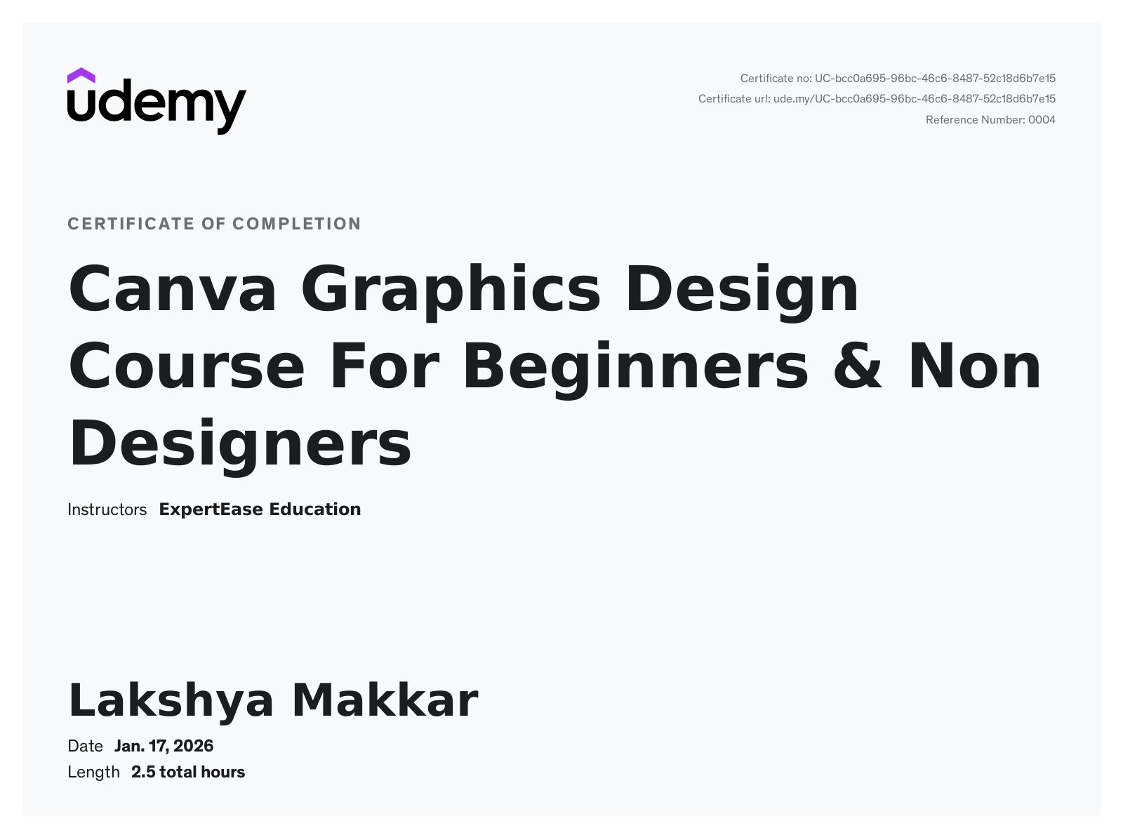 Canva design certificate